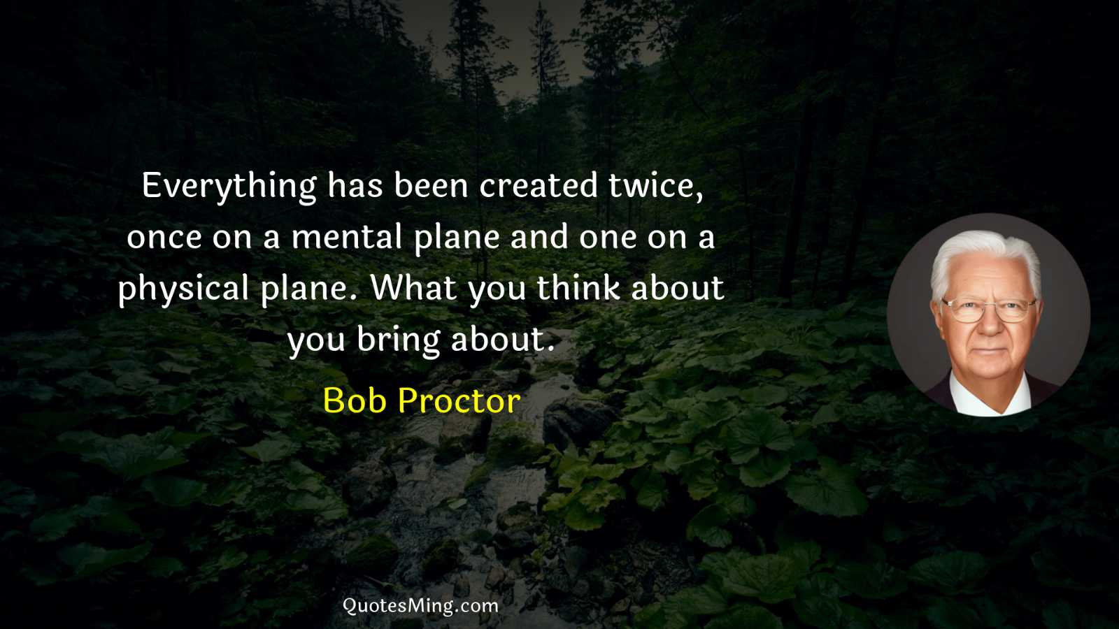 Everything has been created twice once on a mental plane