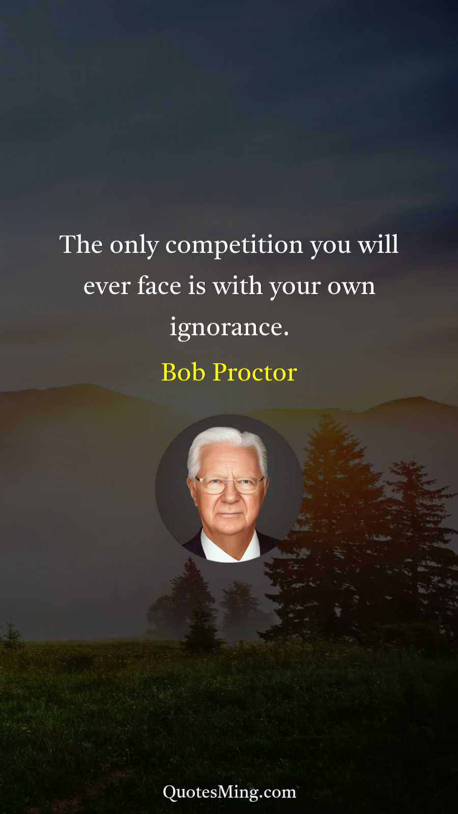 The only competition you will ever face is with your