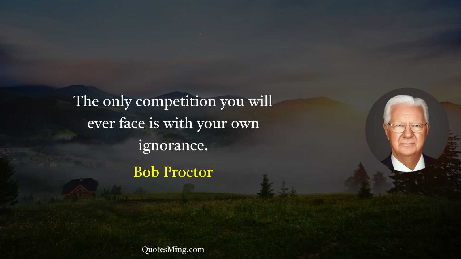 The only competition you will ever face is with your