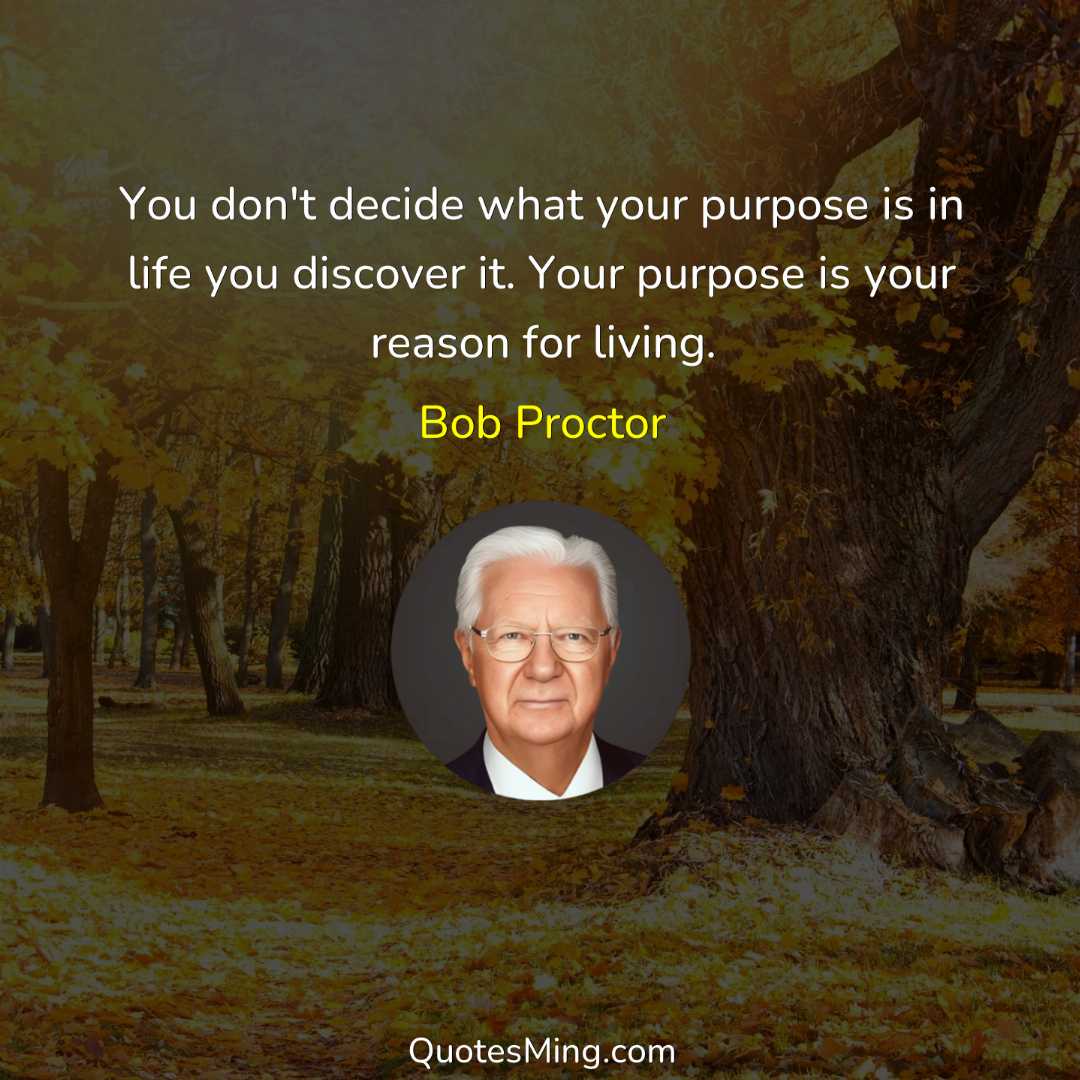 You don't decide what your purpose is in life you