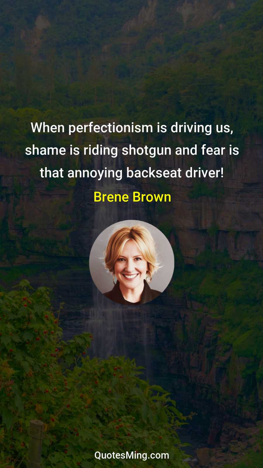 When perfectionism is driving us shame is riding shotgun and