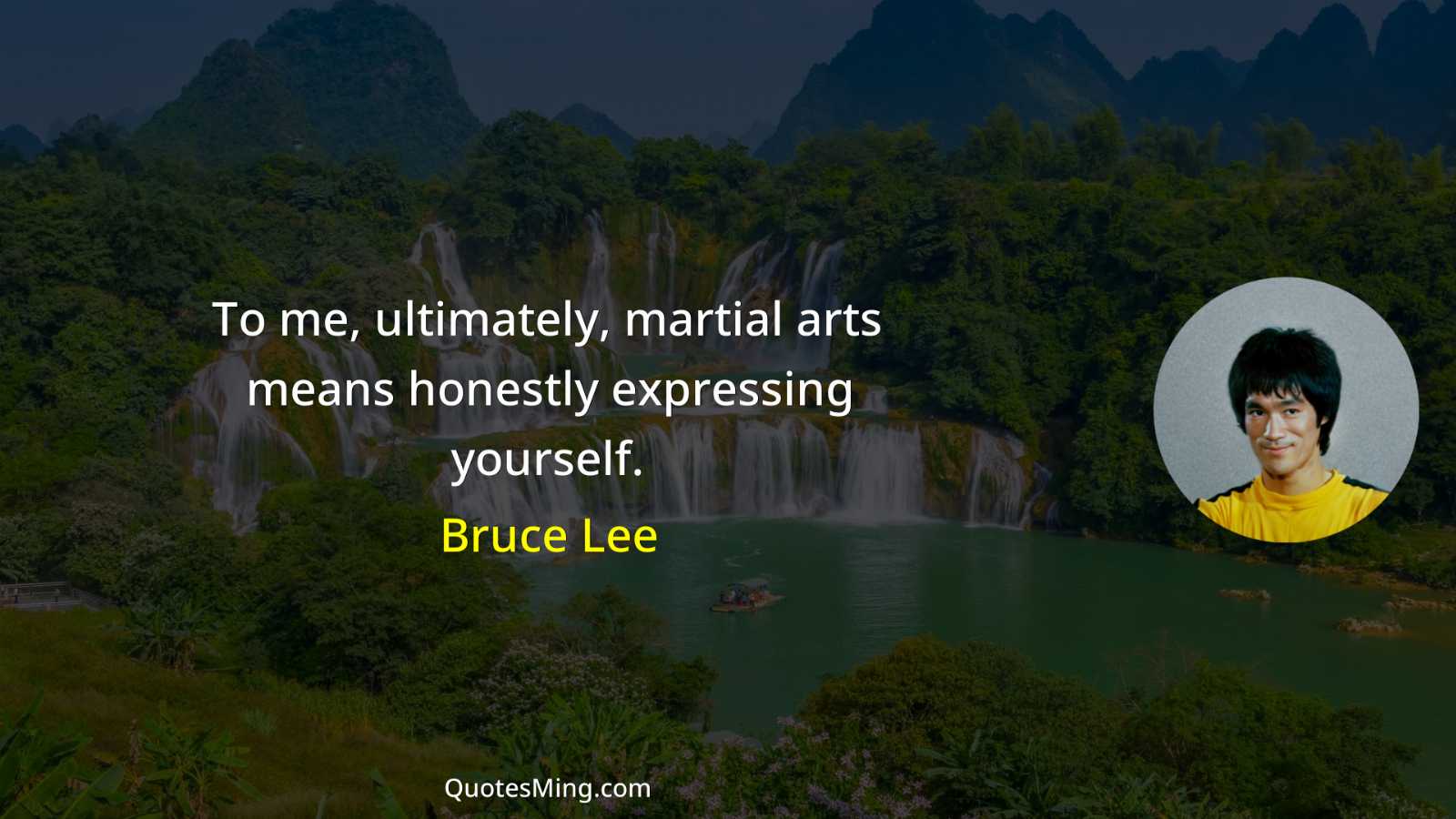 To me ultimately martial arts means honestly expressing yourself