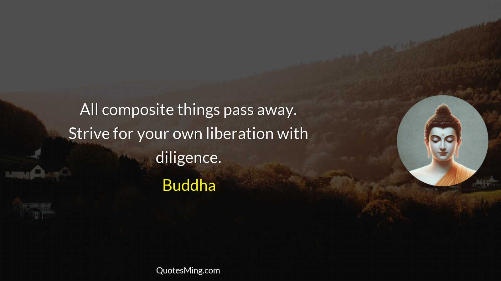 All composite things pass away Strive for your own liberation