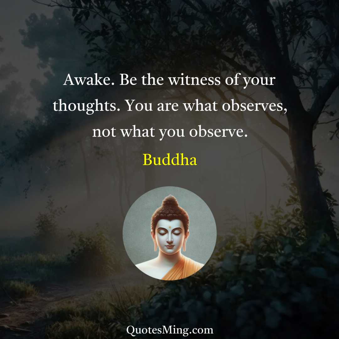 Awake Be the witness of your thoughts You are what