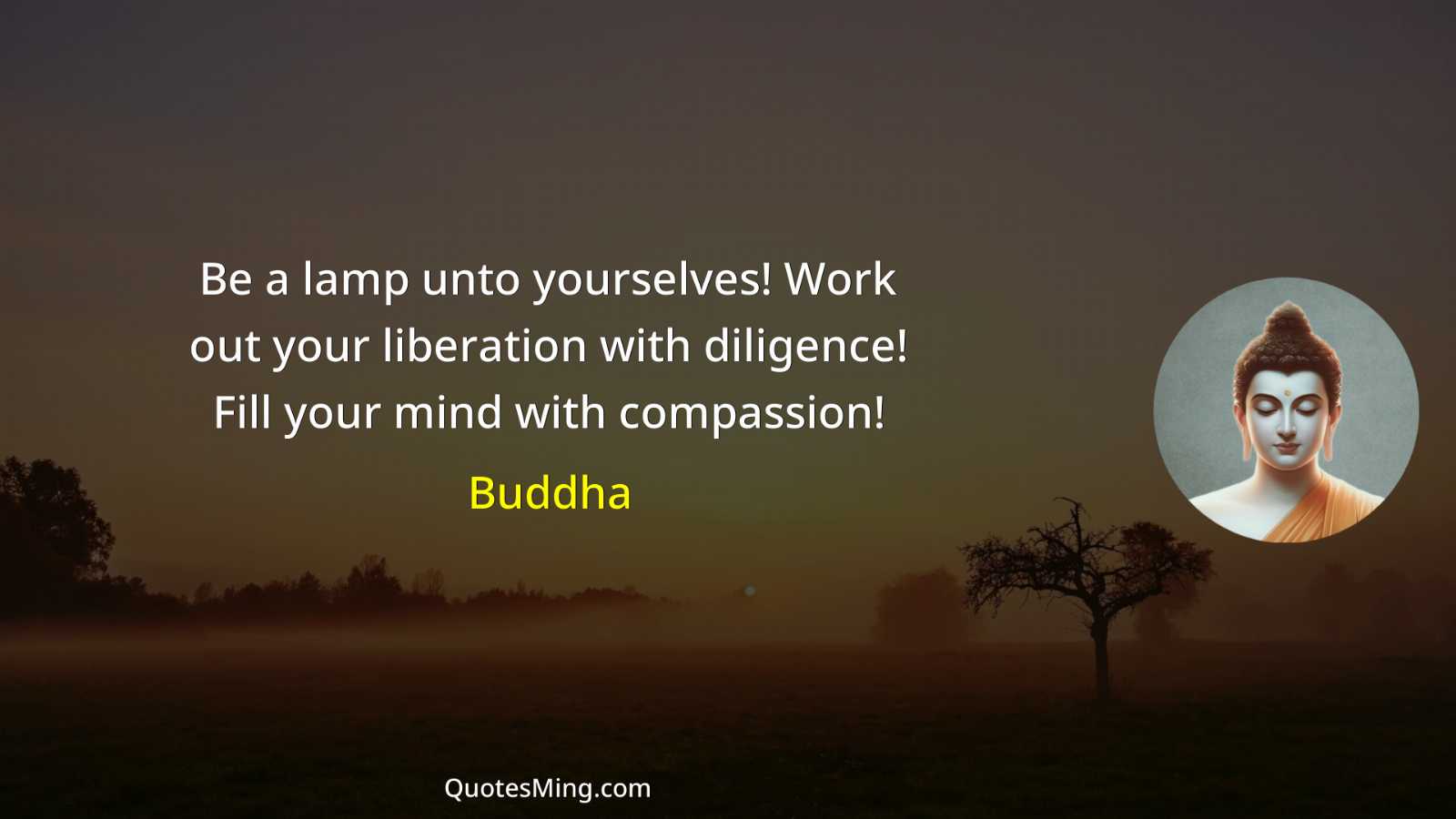 Be a lamp unto yourselves Work out your liberation with