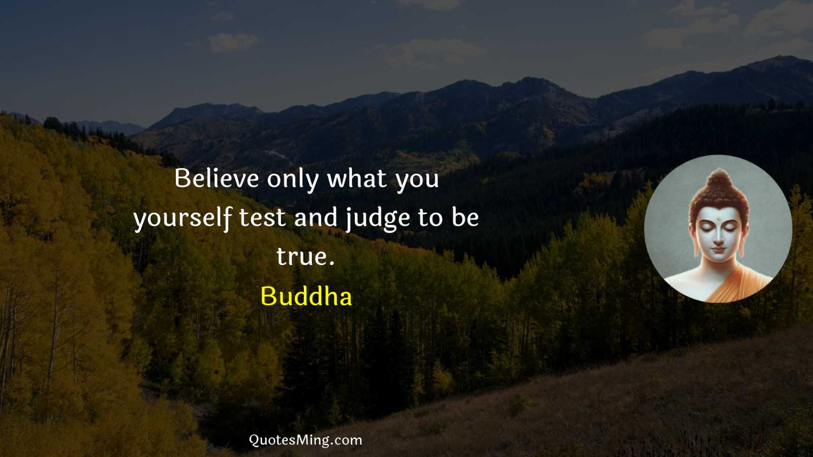 Believe only what you yourself test and judge to be