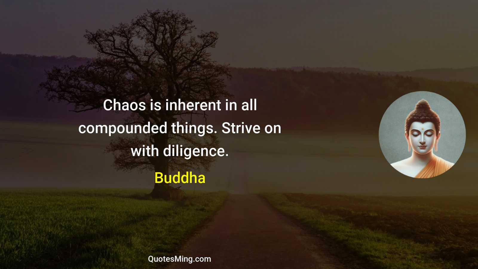 Chaos is inherent in all compounded things Strive on with