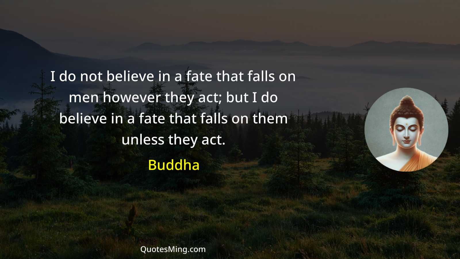 I do not believe in a fate that falls on