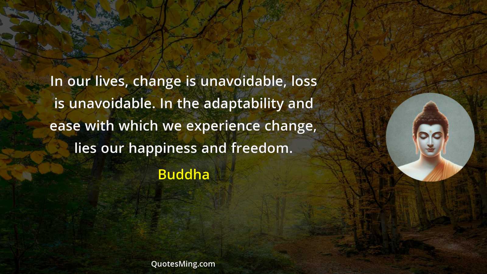 In our lives change is unavoidable loss is unavoidable In