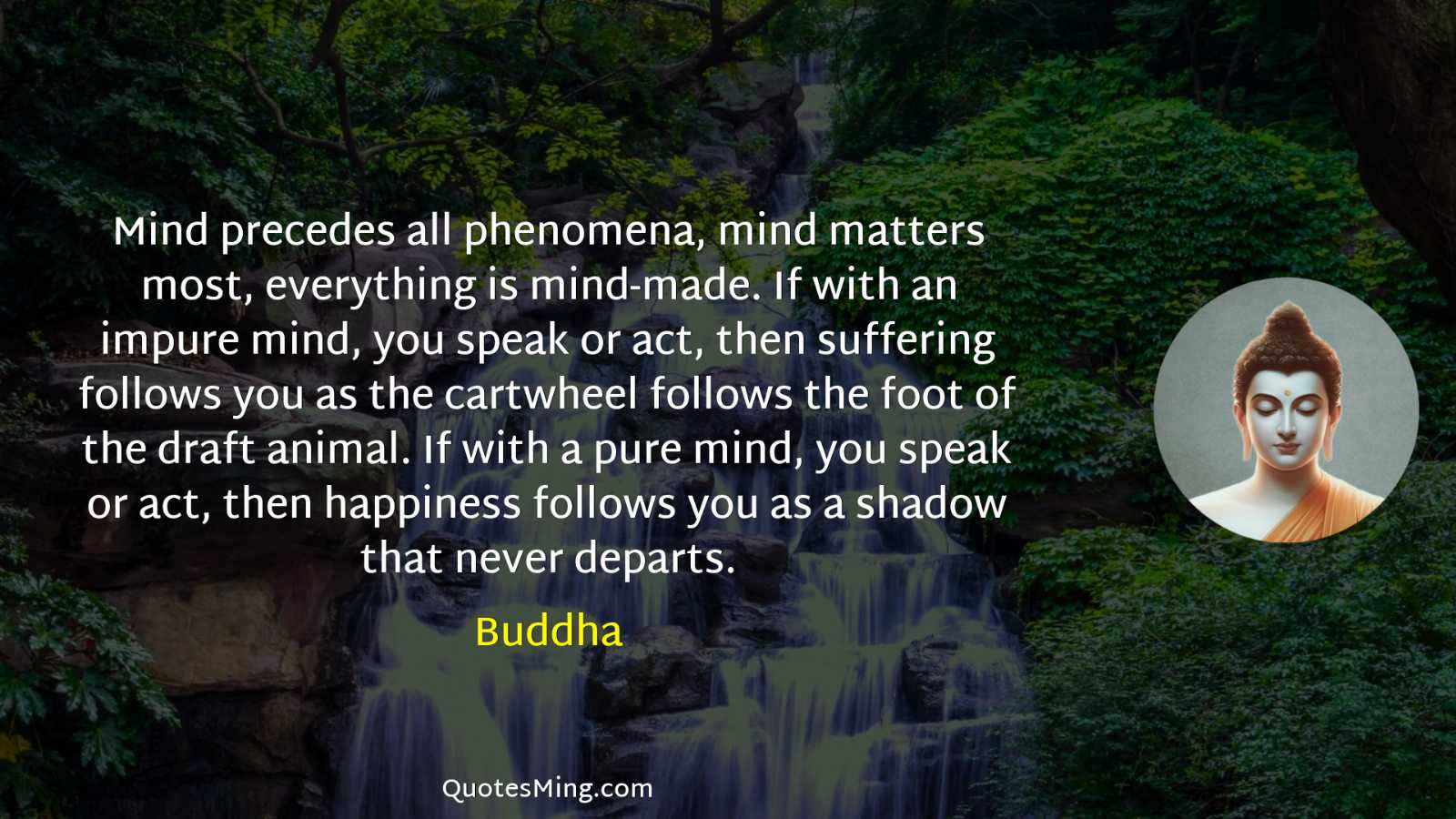 Mind precedes all phenomena mind matters most everything is mind-made