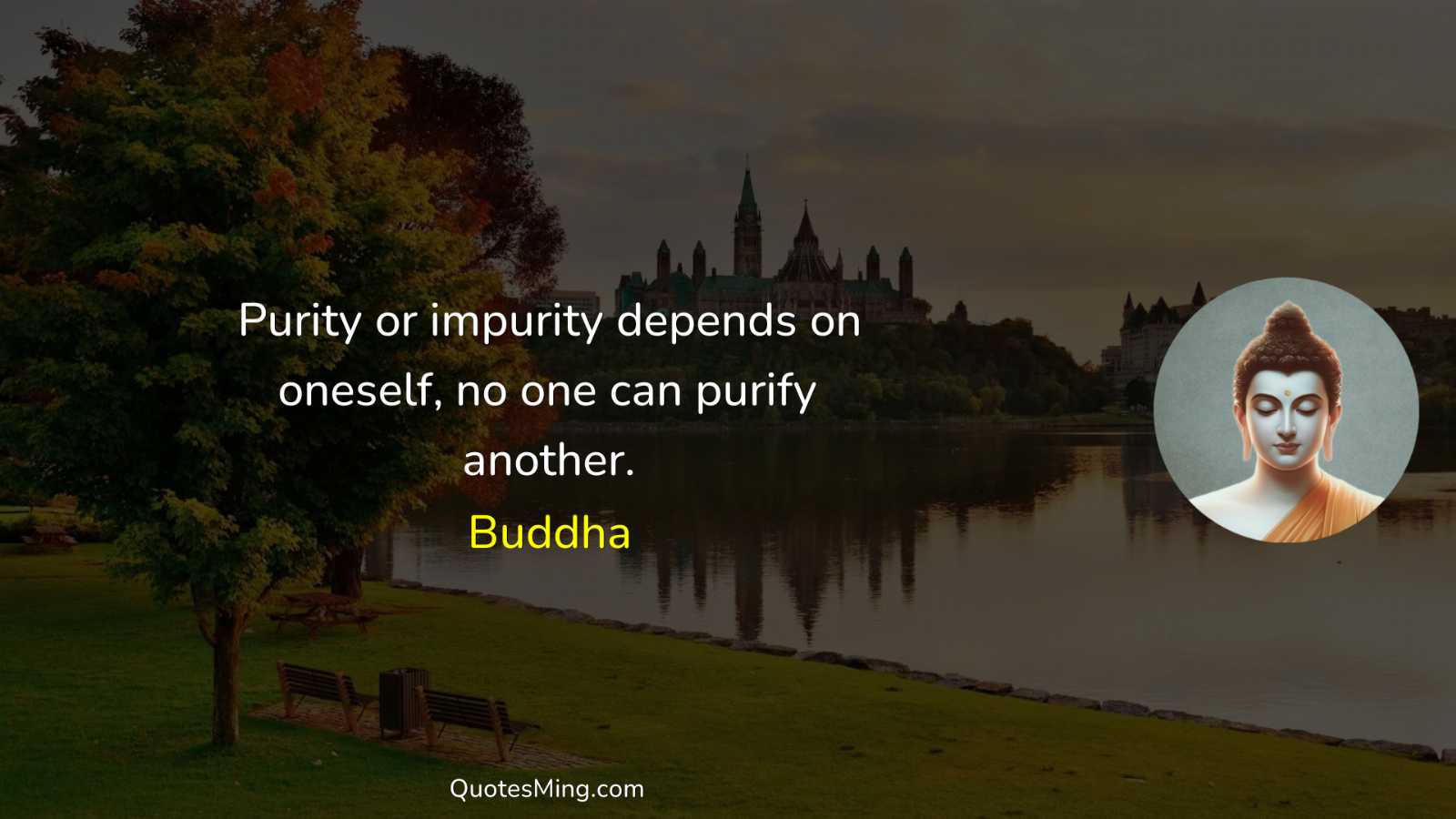 Purity or impurity depends on oneself no one can purify