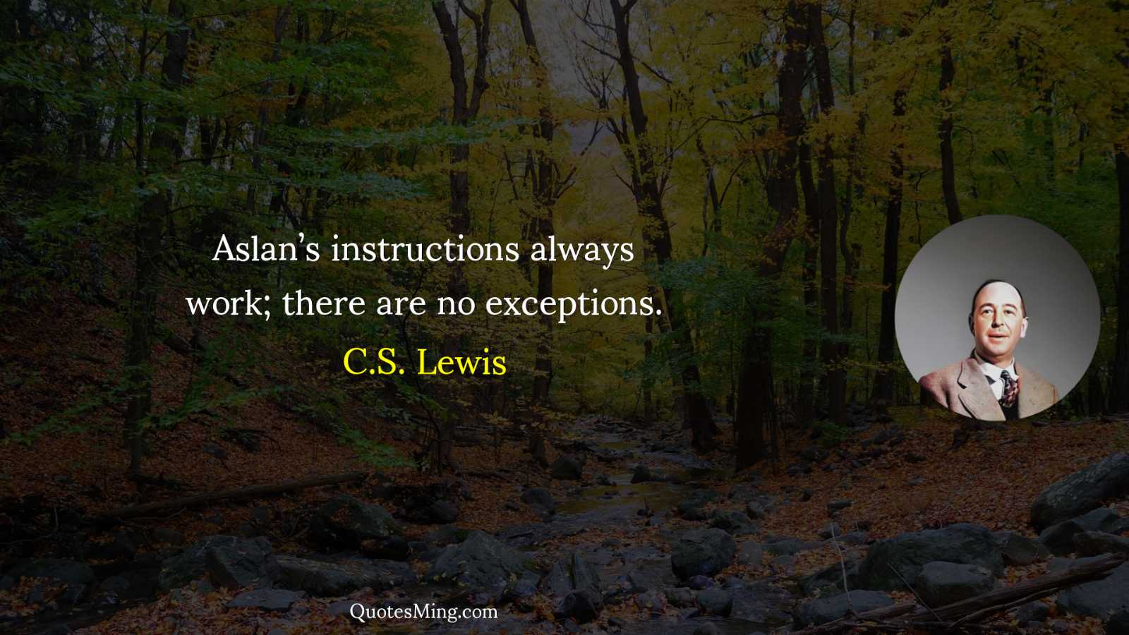 Aslan’s instructions always work; there are no exceptions