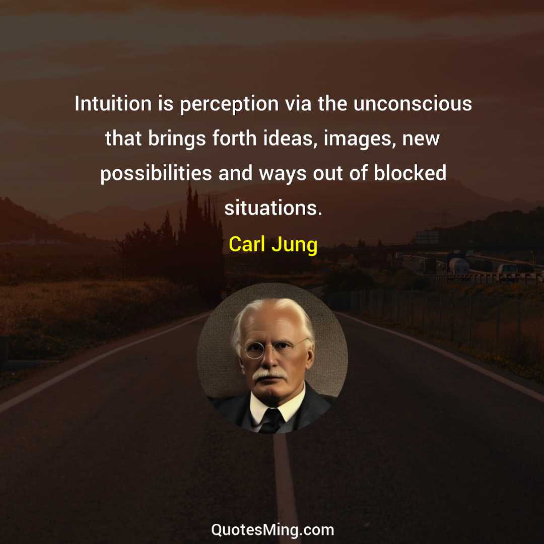 Intuition is perception via the unconscious that brings forth ideas