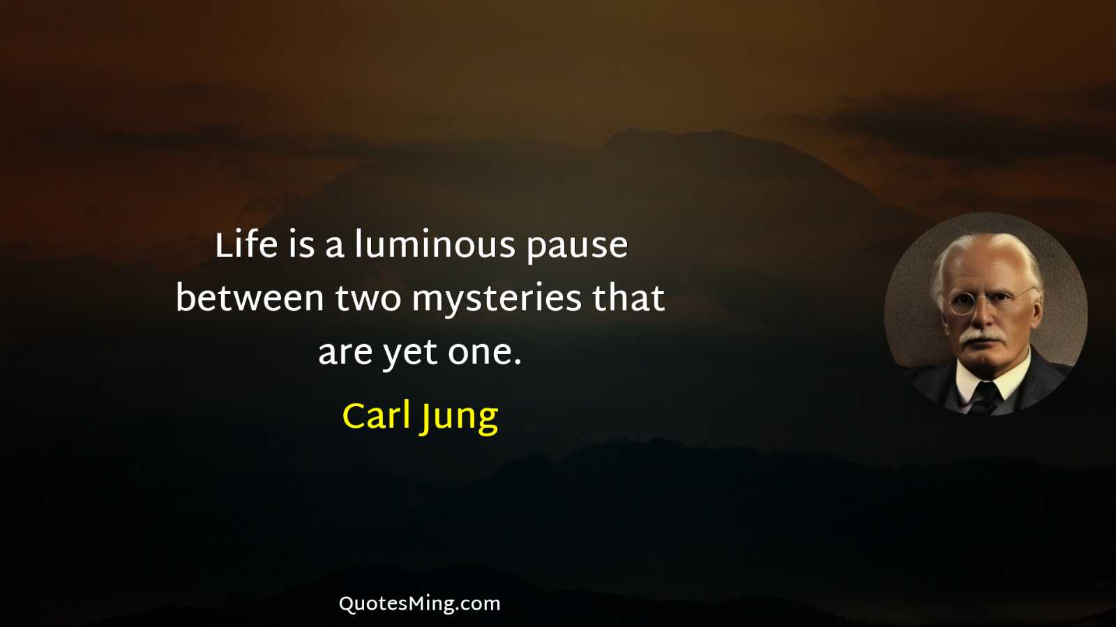 Life is a luminous pause between two mysteries that are