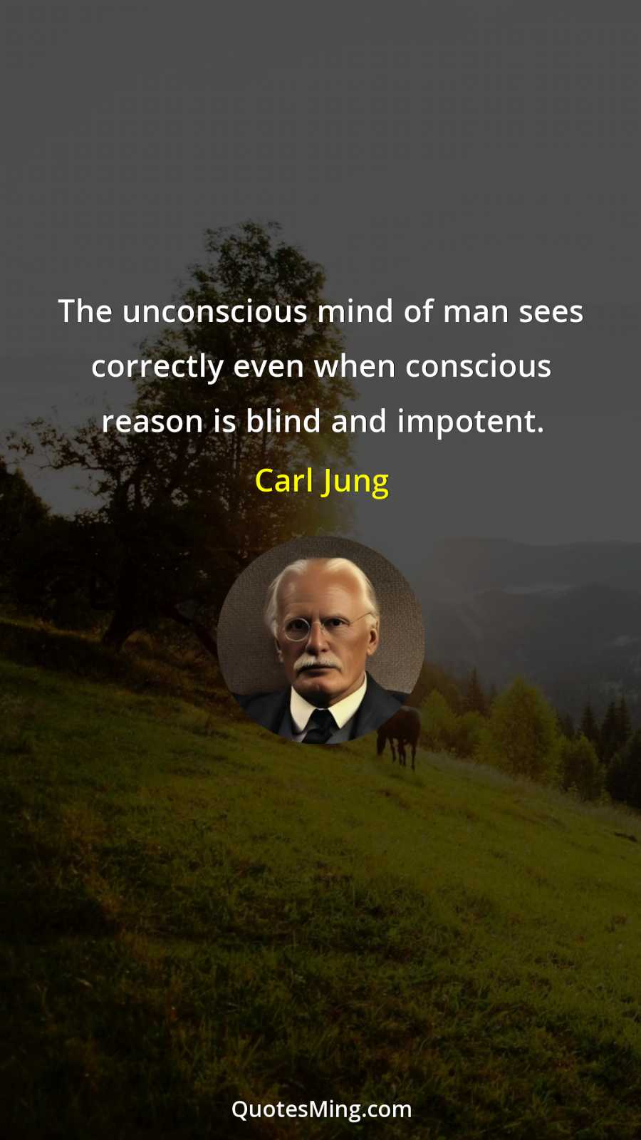 The unconscious mind of man sees correctly even when conscious