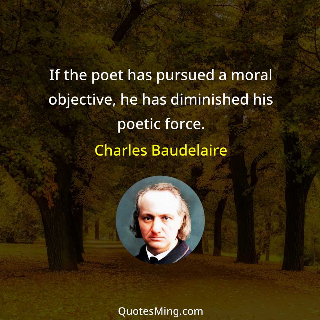 If the poet has pursued a moral objective he has