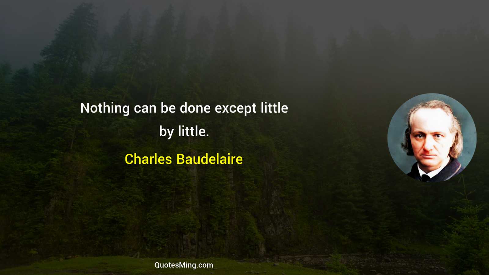 Nothing can be done except little by little