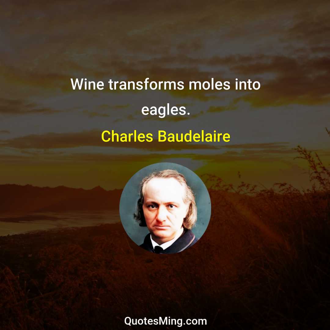 Wine transforms moles into eagles