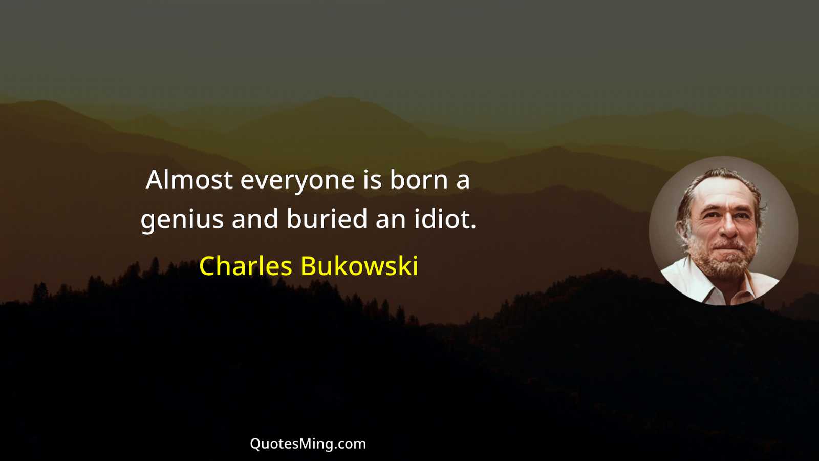 Almost everyone is born a genius and buried an idiot