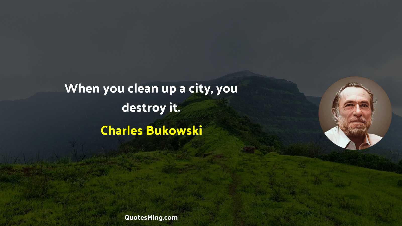 When you clean up a city you destroy it