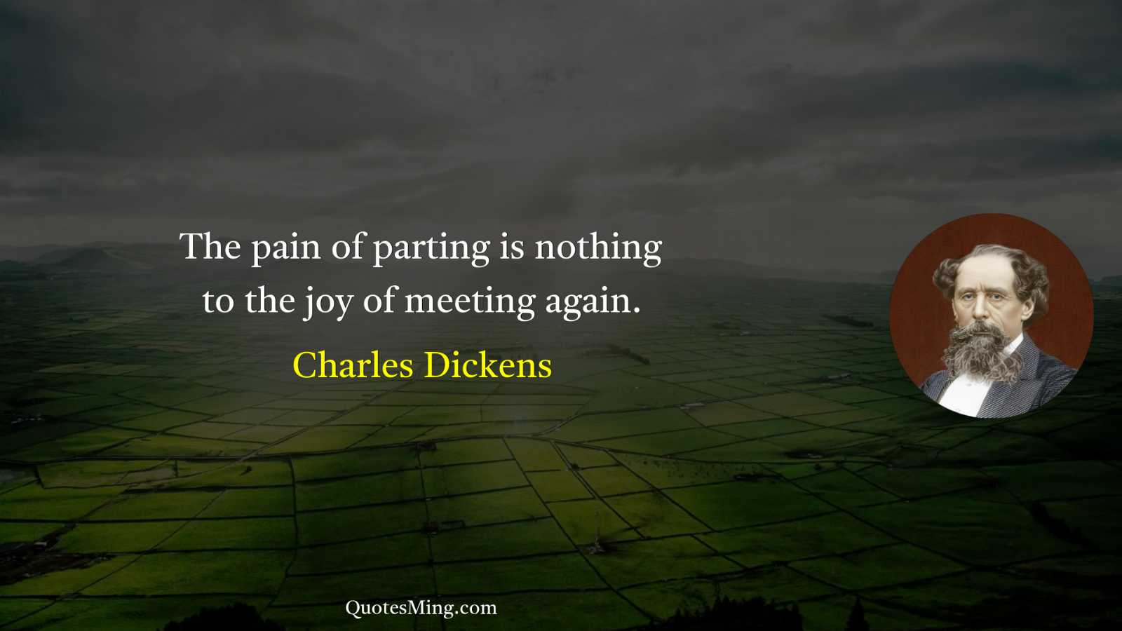 The pain of parting is nothing to the joy of