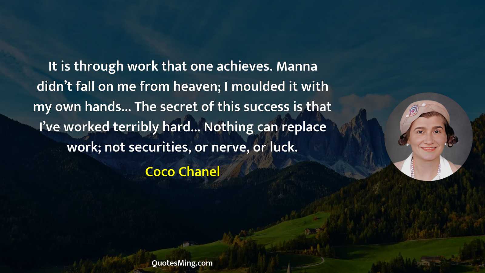 It is through work that one achieves Manna didn’t fall