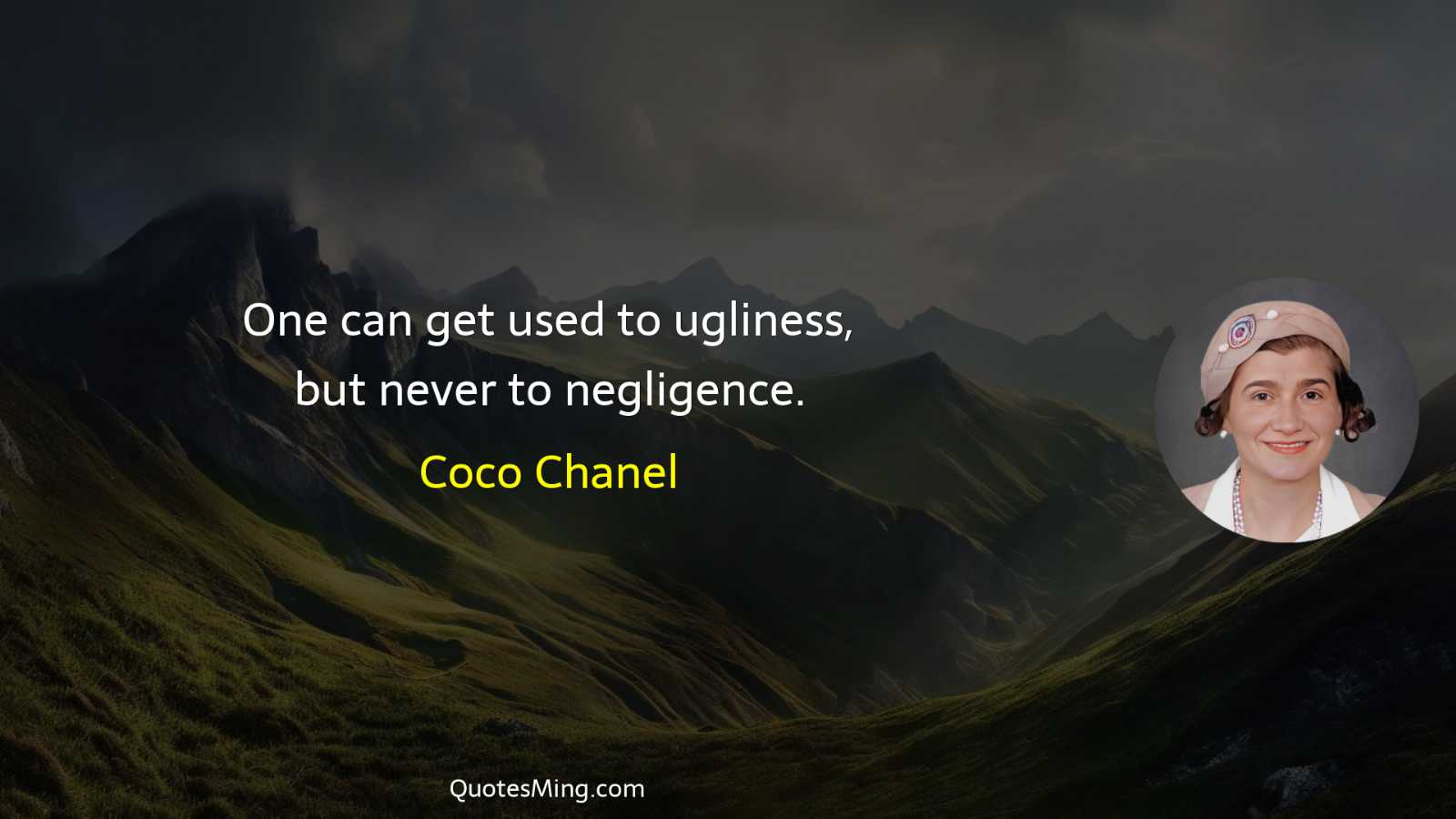 One can get used to ugliness but never to negligence