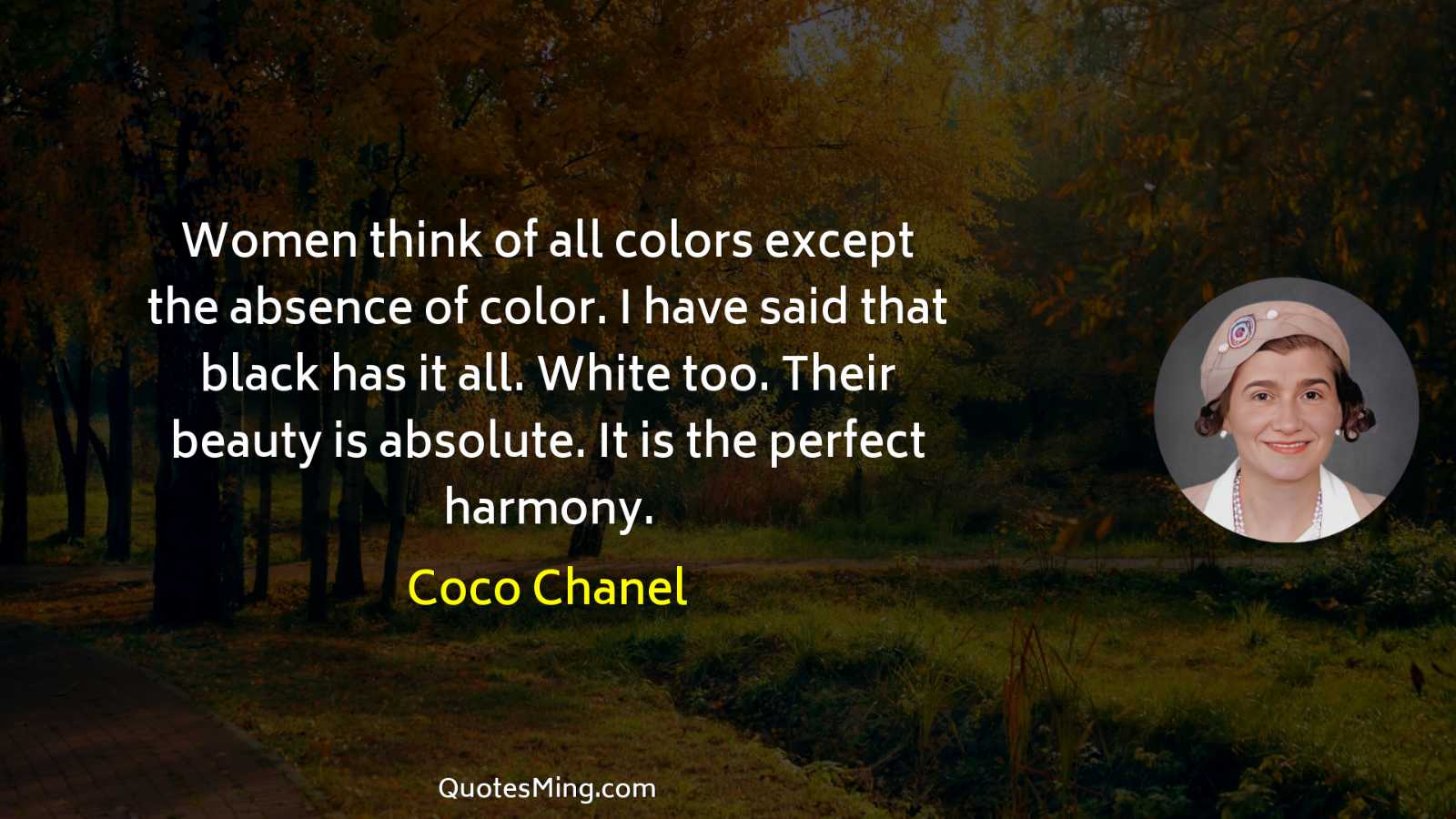 Women think of all colors except the absence of color