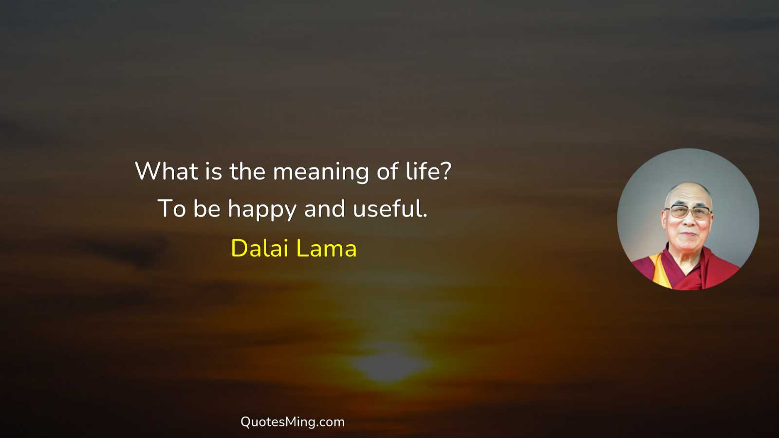 What is the meaning of life? To be happy and