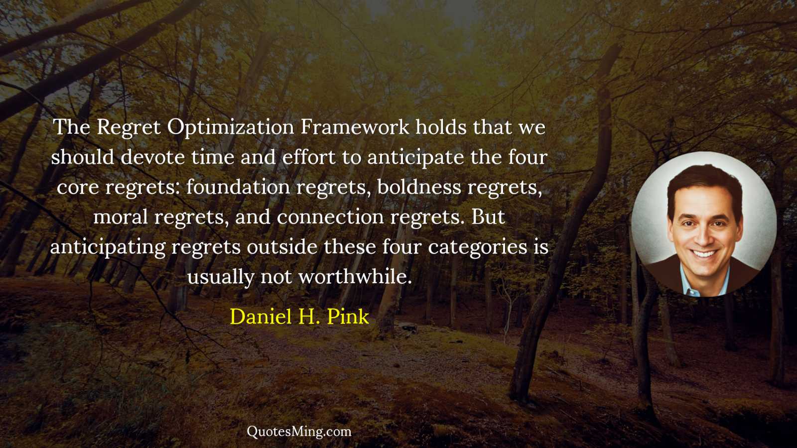 The Regret Optimization Framework holds that we should devote time