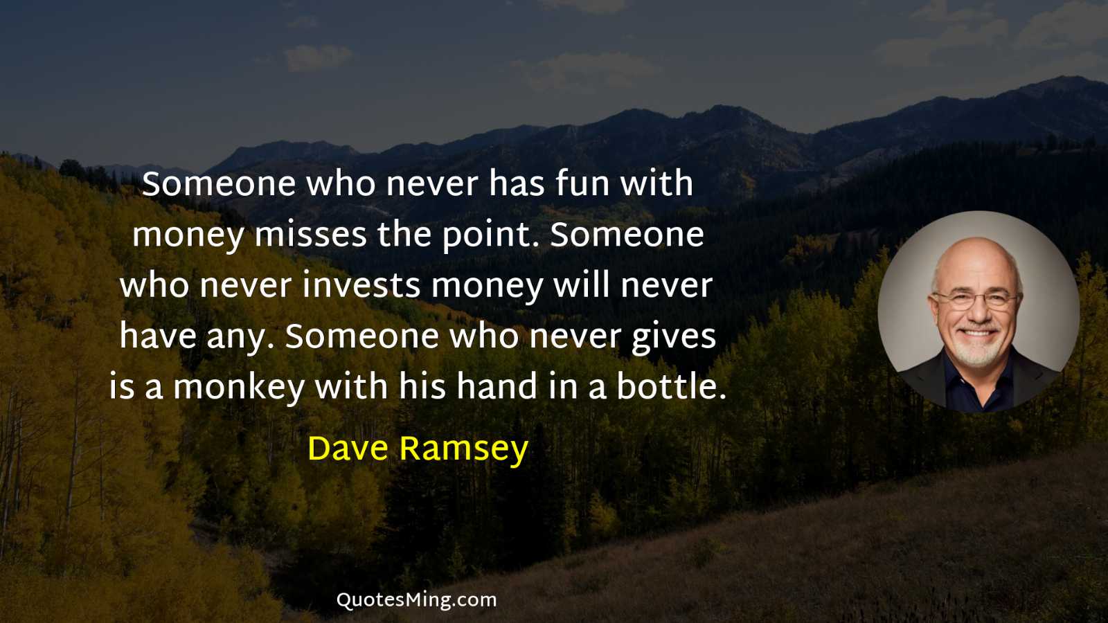 Someone who never has fun with money misses the point