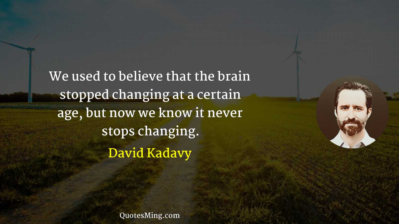 We used to believe that the brain stopped changing at