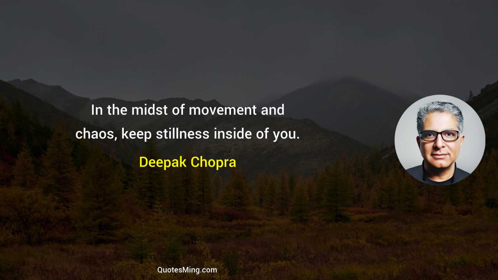 In the midst of movement and chaos keep stillness inside