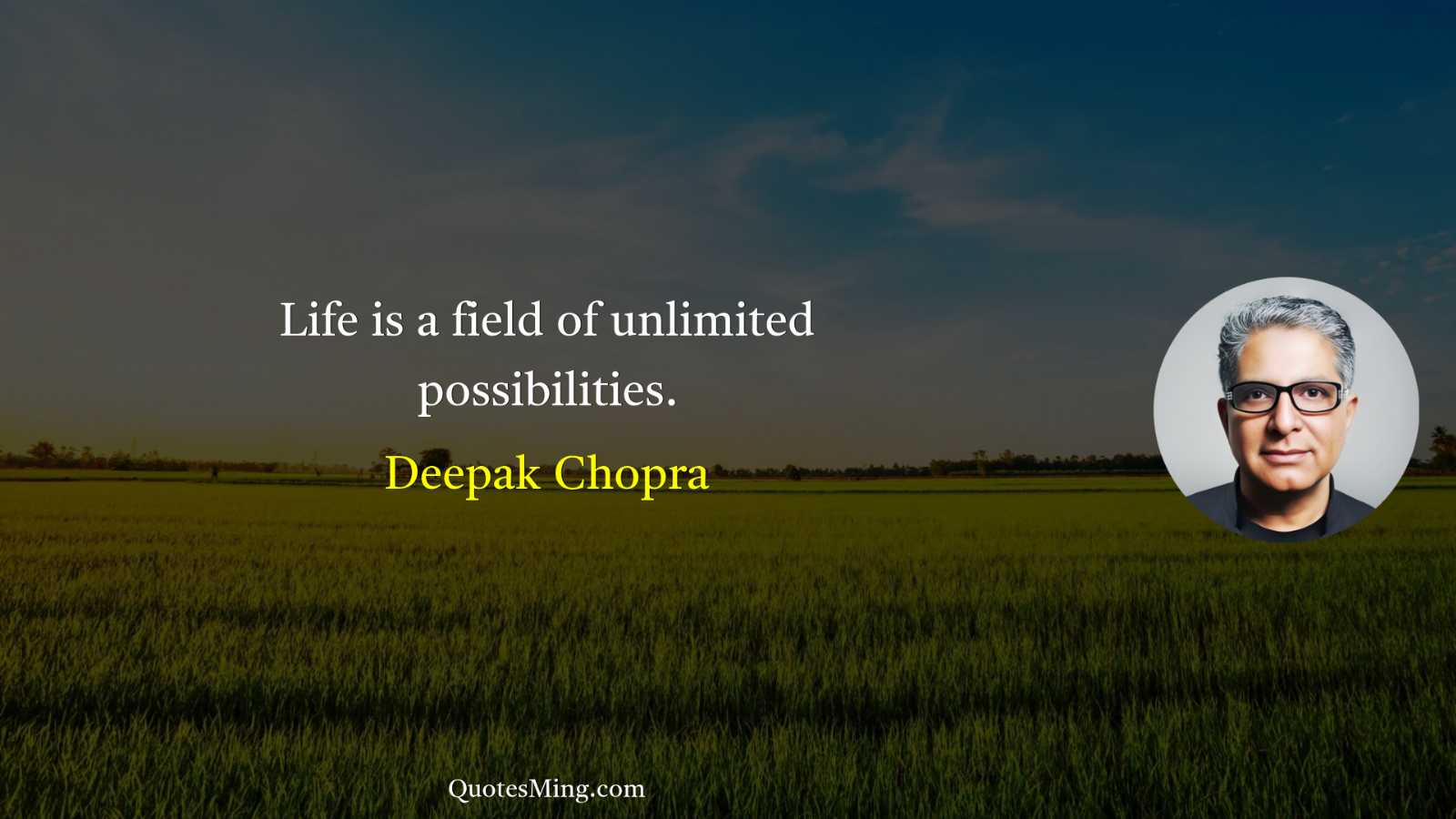 Life is a field of unlimited possibilities