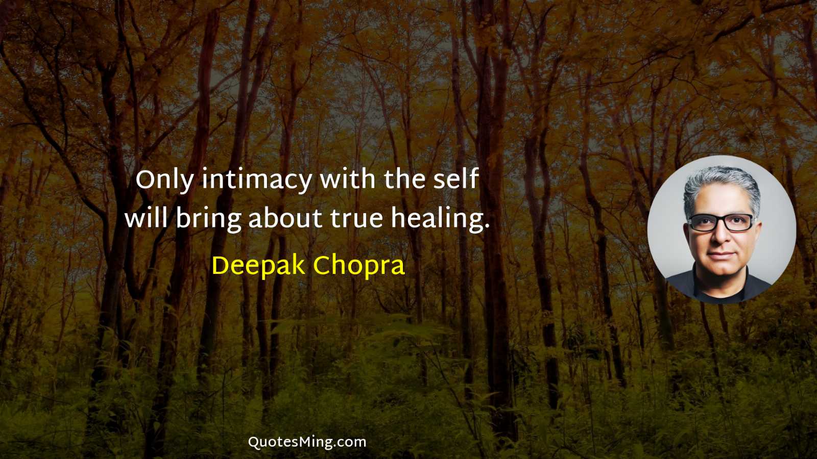 Only intimacy with the self will bring about true healing