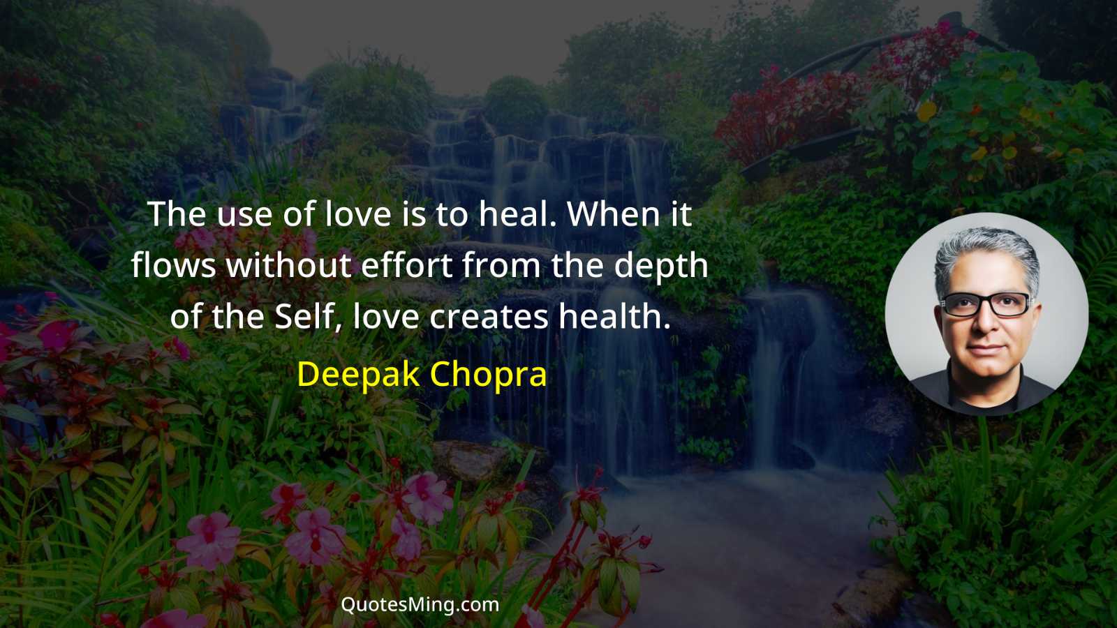 The use of love is to heal When it flows