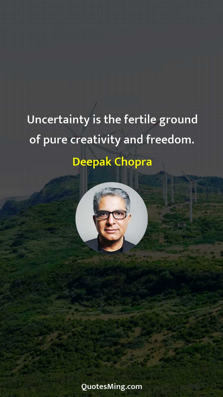 Uncertainty is the fertile ground of pure creativity and freedom