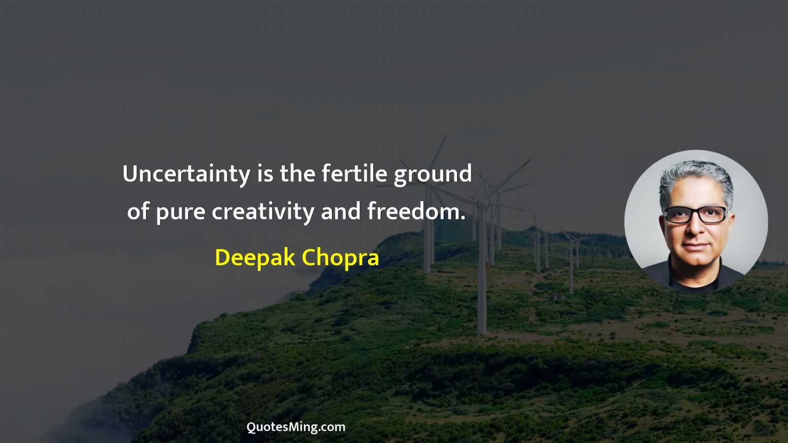 Uncertainty is the fertile ground of pure creativity and freedom