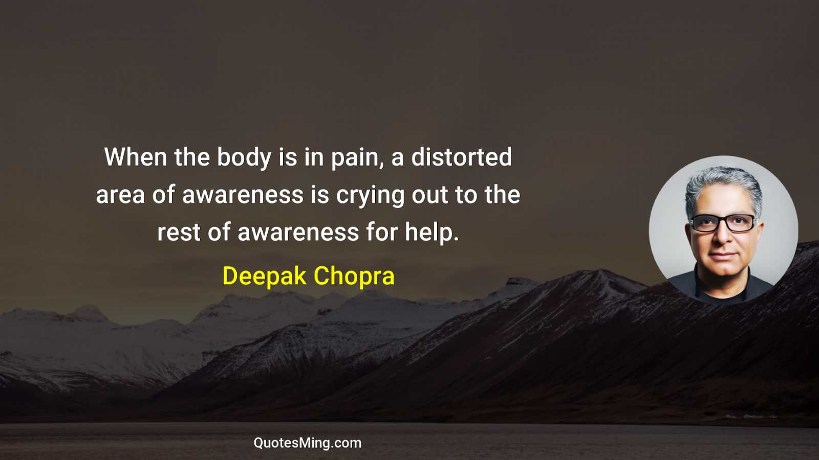 When the body is in pain a distorted area of