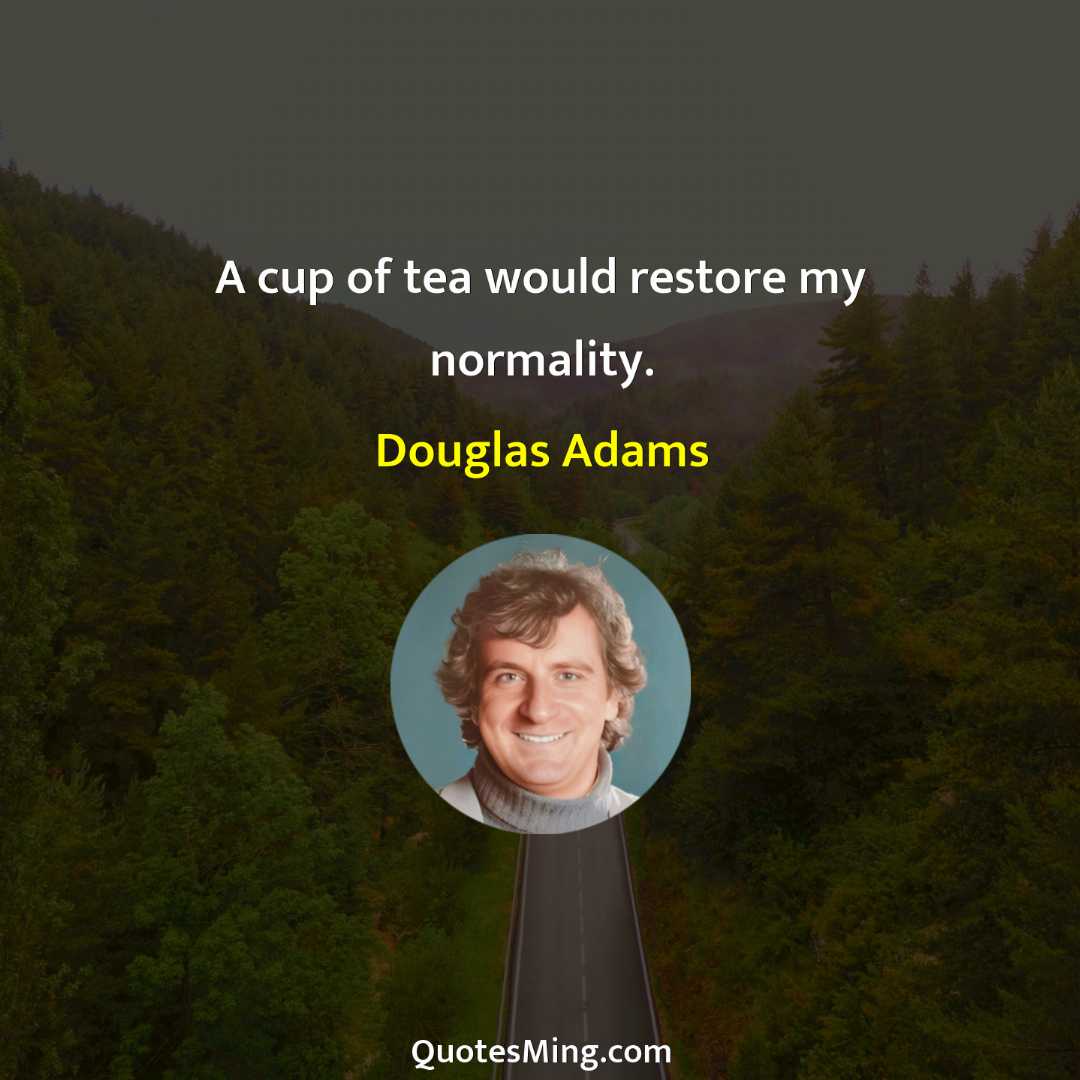 A cup of tea would restore my normality