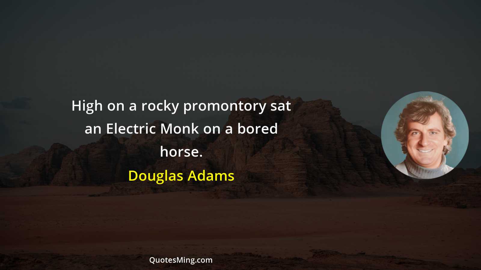 High on a rocky promontory sat an Electric Monk on