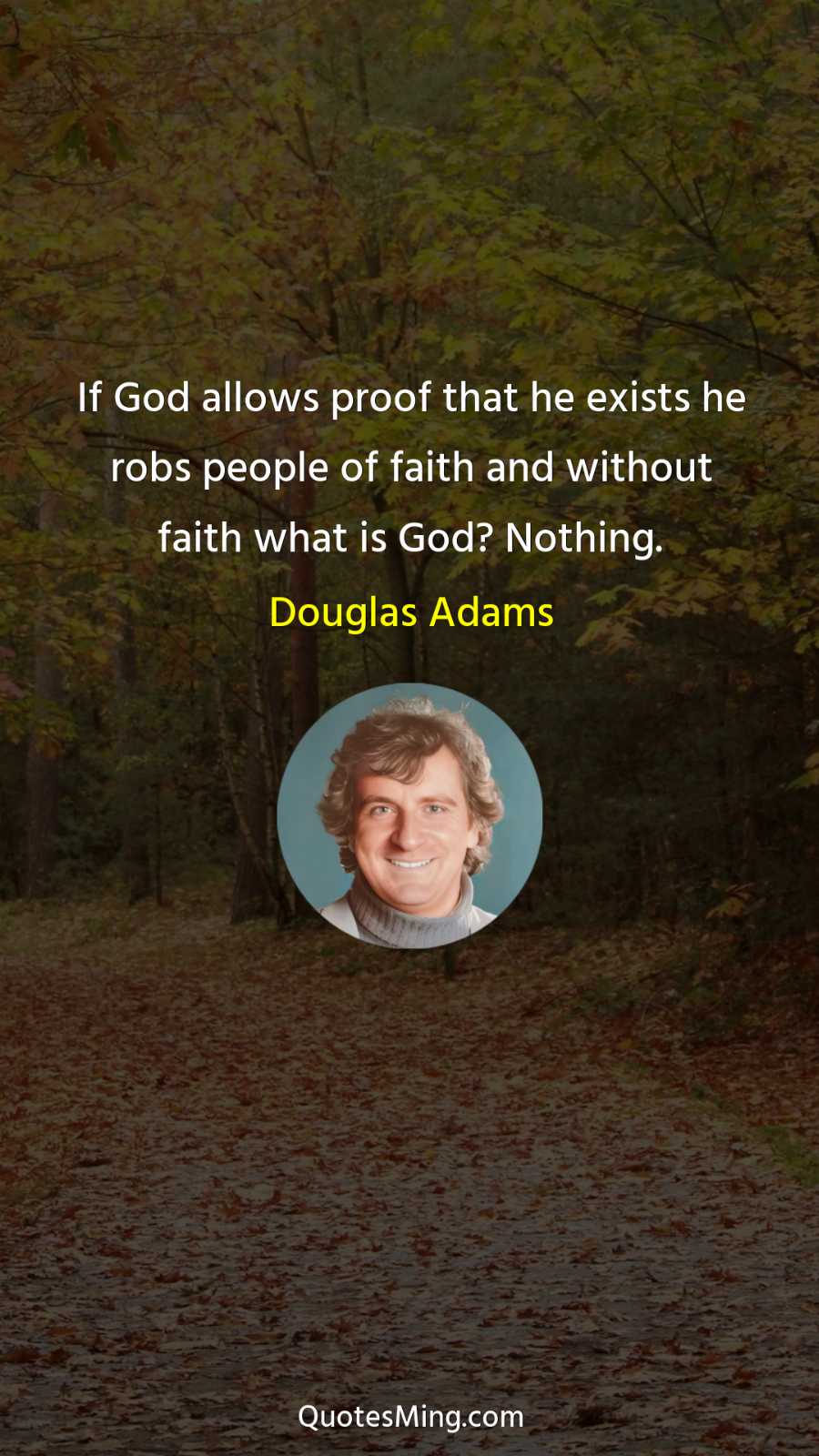 If God allows proof that he exists he robs people