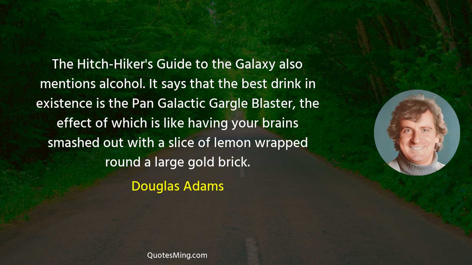 The Hitch-Hiker's Guide to the Galaxy also mentions alcohol It