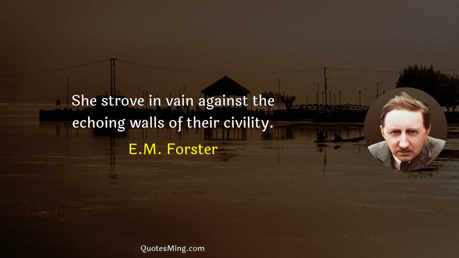 She strove in vain against the echoing walls of their