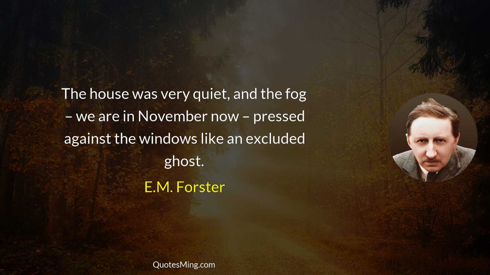 The house was very quiet and the fog – we