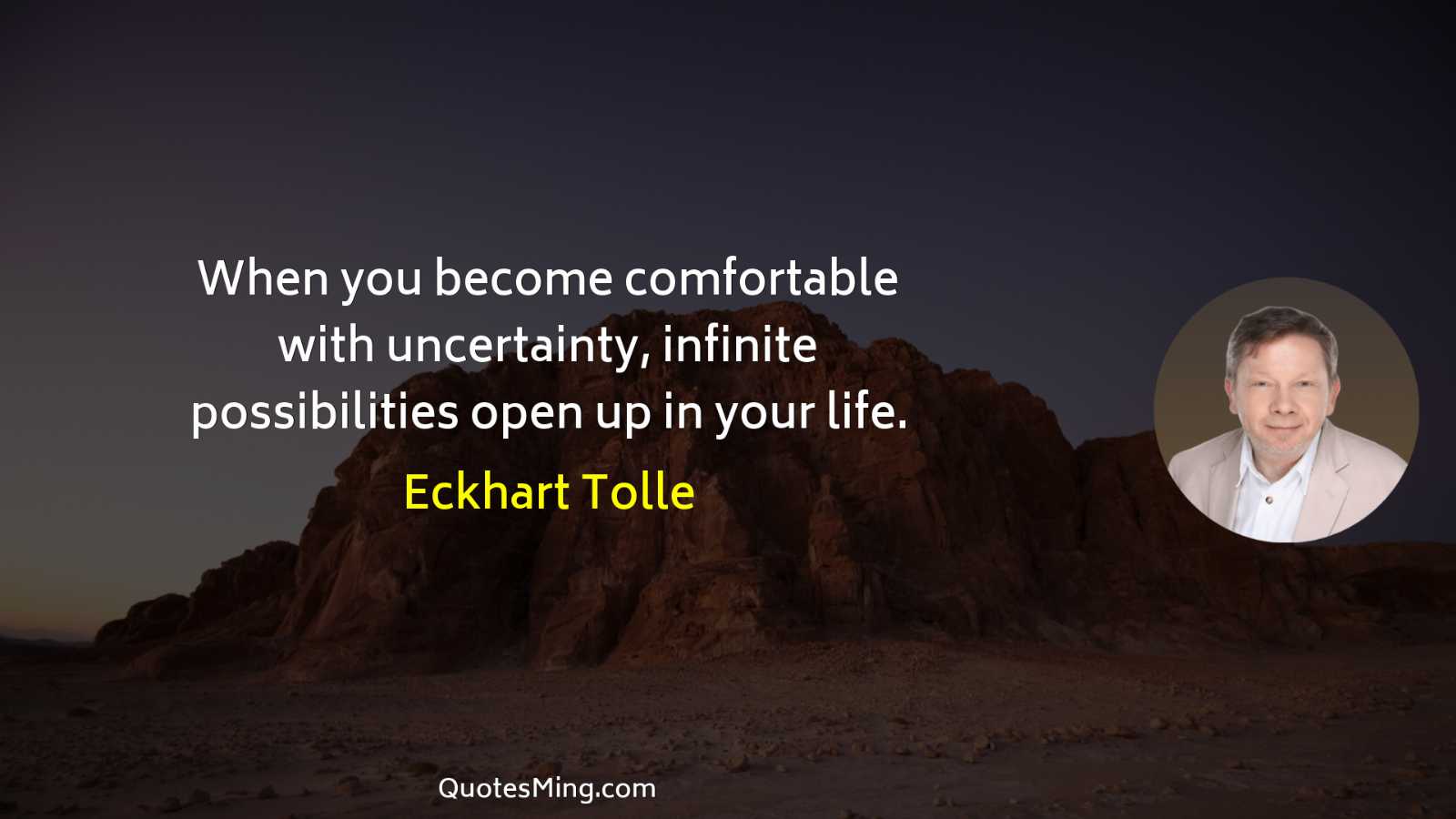 When you become comfortable with uncertainty infinite possibilities open up