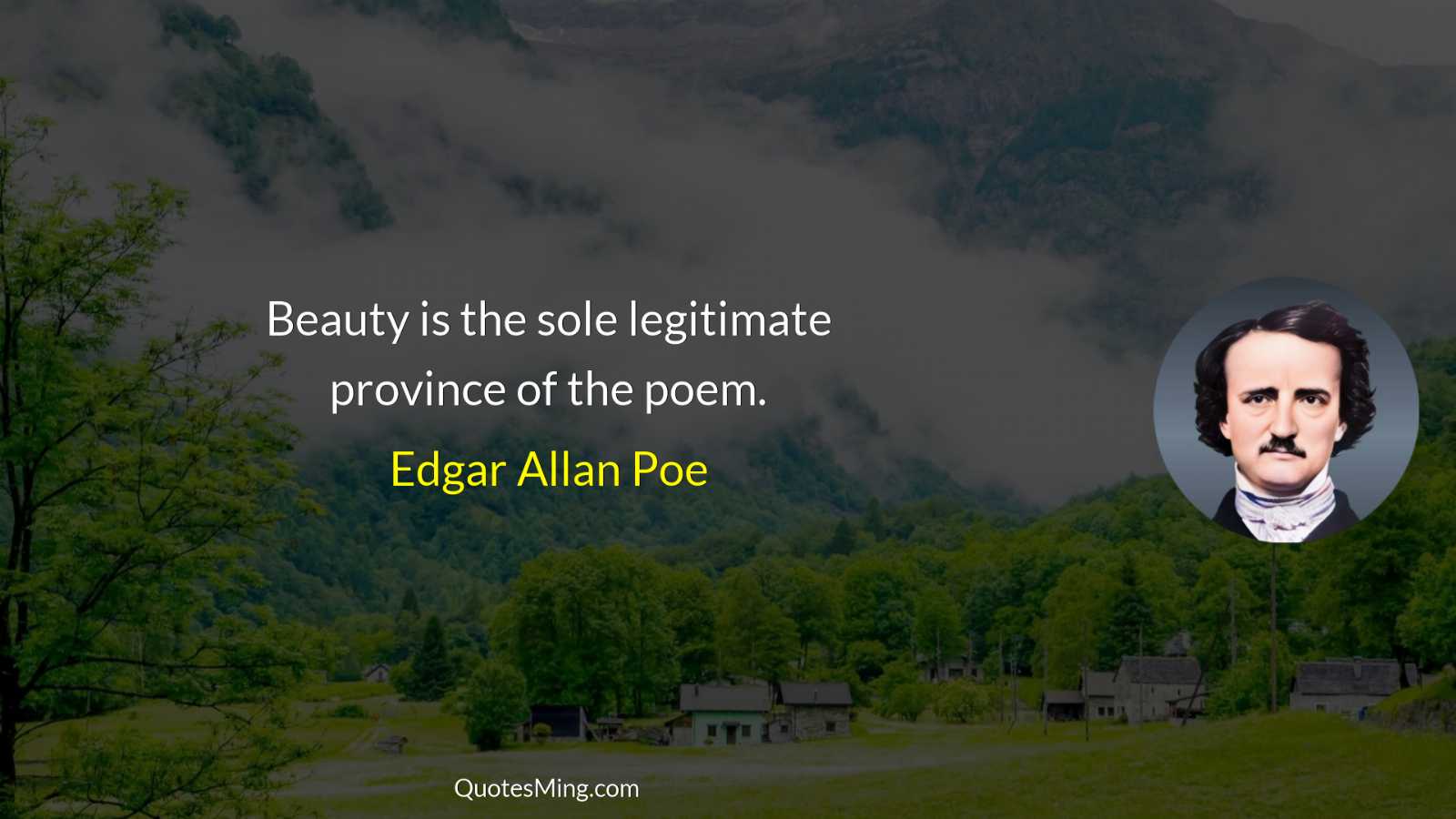 Beauty is the sole legitimate province of the poem