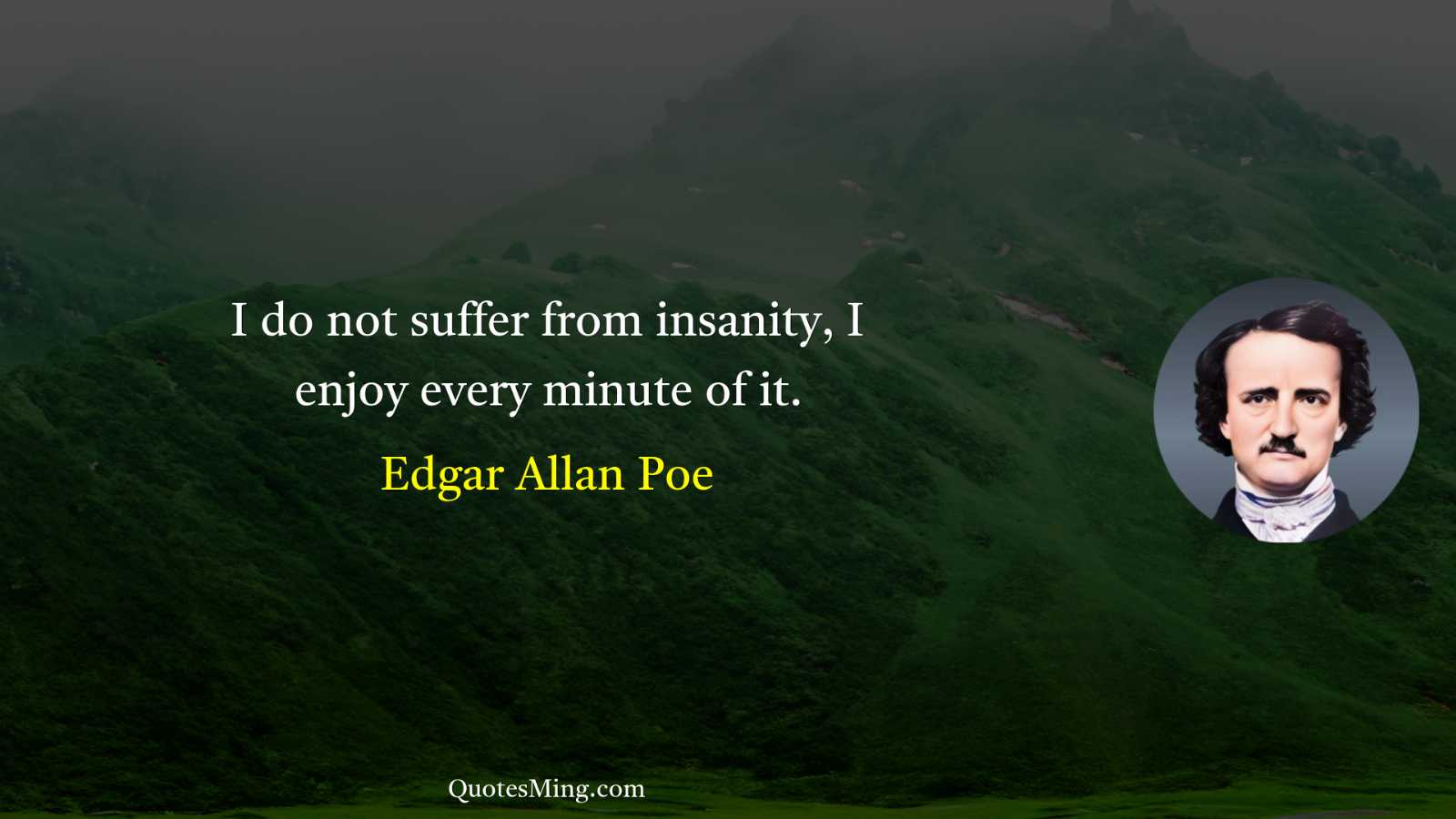 I do not suffer from insanity I enjoy every minute