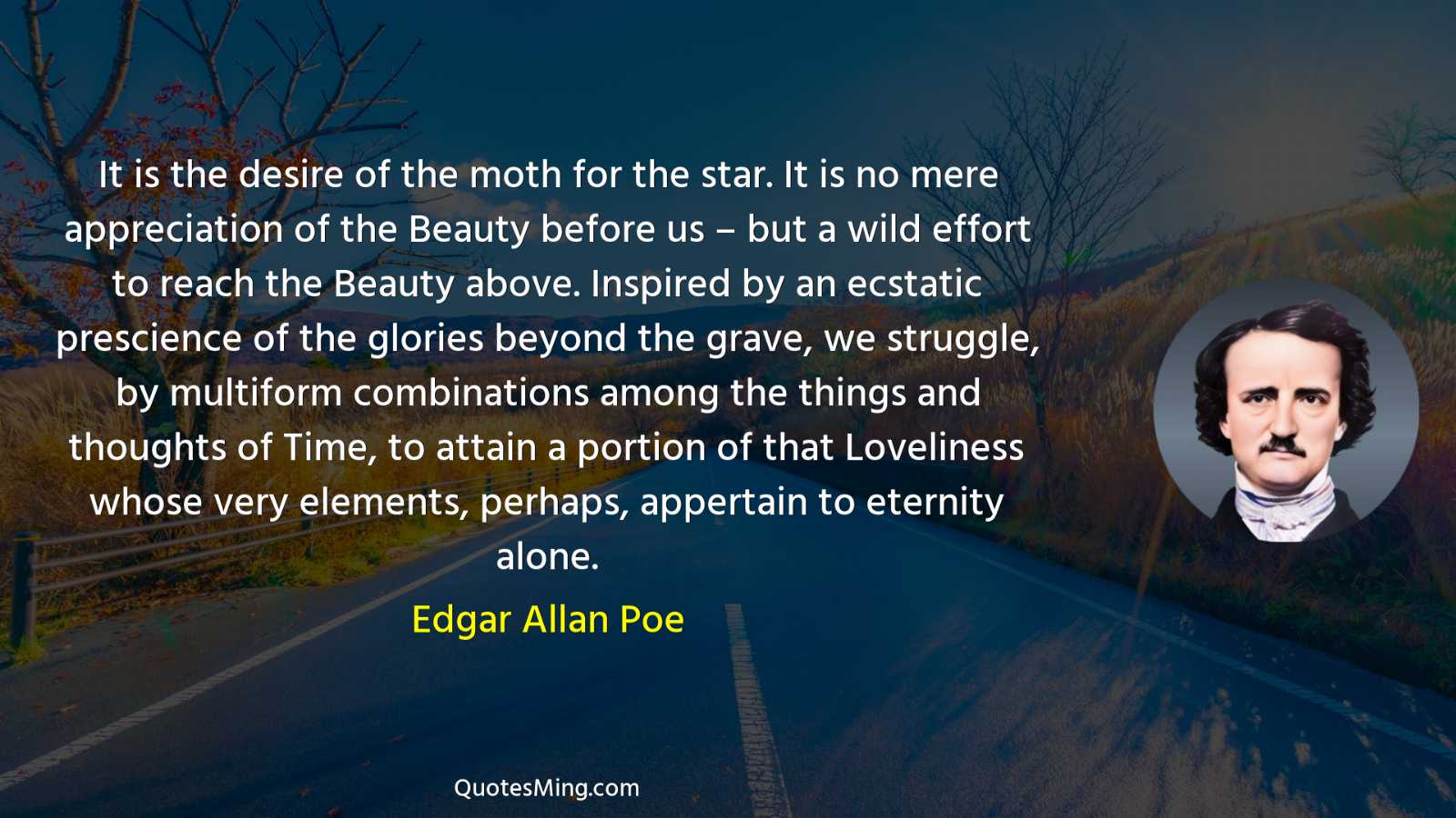 It is the desire of the moth for the star