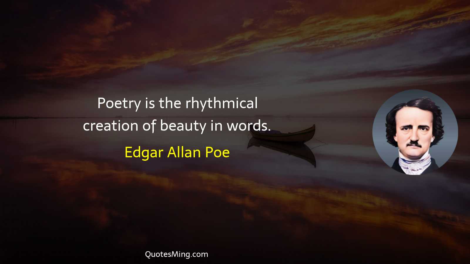 Poetry is the rhythmical creation of beauty in words